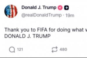 特朗普：感谢FIFA做了正确的事，纠正了这一重大不公